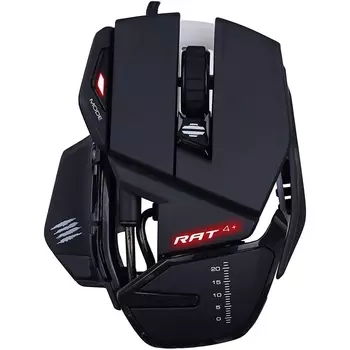 Игровая мышь Mad Catz R.A.T. 4+ чёрная (PMW3330, USB, 9 кнопок, 7200 dpi, красная подсветка)