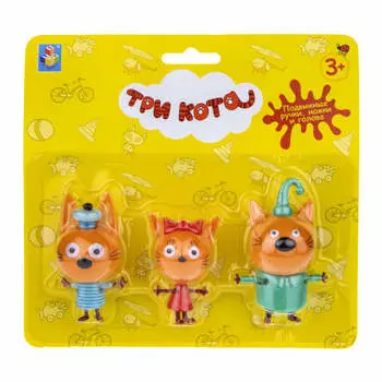 Игровой набор 1TOY "Три кота" Коржик, Карамелька и Компот