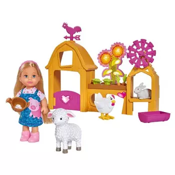 Игровой набор кукла Еви Simba, набор Счастливая ферма 5733075