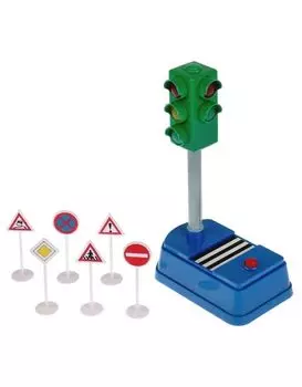 Игровой набор "Светофор и дорожные знаки" свет,звук 283697, Технопарк SB-18-30-OB