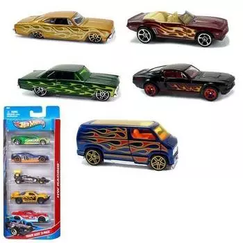 Игровой подарочный набор Hot Wheels из пяти машинок в ассорт. 1806