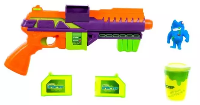 Игрушечное оружие 1TOY Слайм Бластер "Атака монстров" ( Бластер, мишень, слизь 120 г)