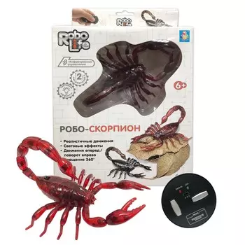 Игрушка интерактивная 1TOY Robo Life Робо-скорпион на ИК управлении (красный)