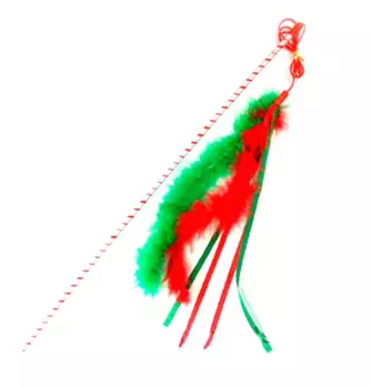 Игрушка Котенок дразнилка - удочка "ЗМЕЙКИ ЦВЕТНЫЕ" MJ0135