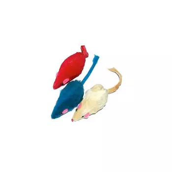 Игрушка Котенок мех Мышь "КОРОТКИЙ МЕХ" ЦВЕТНЫЕ 9 см (6 шт) Блистер HWT03-2
