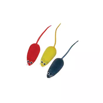 Игрушка Котенок велюр Мышь С ПИЩАЛКОЙ 4 шт PVC003