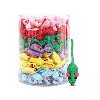 Игрушка Триол для кошек полиэстер Мышь ВЕРЕВОЧНАЯ ЦВЕТНАЯ 5 см NT-589 /1026