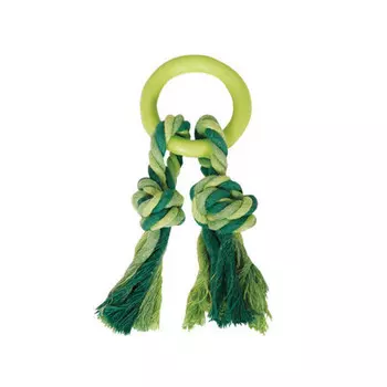 Игрушка Триол для собак веревка цветная с Кольцом "КРУГ" цельнорезиновая с 2-мя верев.ручками BW213 19 см /1058