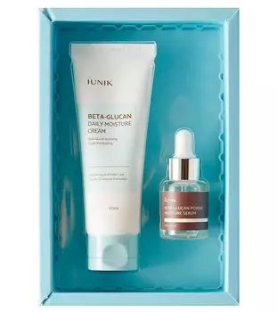 IUNIK Набор крем и сыворотка с бета-глюканом,60мл+15мл (мятая коробка)