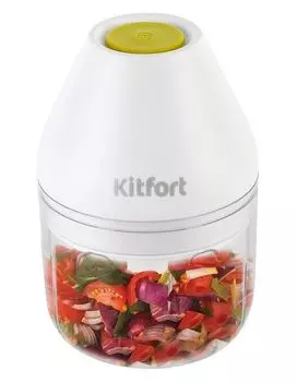 Измельчитель электрический Kitfort КТ-3087 0.17л. 22Вт белый/салатовый