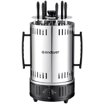 Электрическая шашлычница Endever Grillmaster 295, серебристый/черный, 1200 Вт, 6 шампуров