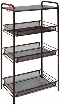 Этажерка "Ладья 34С", 3 корзины, столик, Д*Ш*В - 45*30*84 см, медный антик Э 558 М