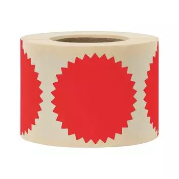 Этикетка самоклеящаяся для опечатывания документов ЗВЕЗДОЧКА красная, 52 мм, 500 шт, BRAUBER