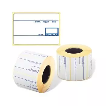 Этикетка ТермоЭко (58х40 мм), 700 этикеток в ролике, С ПРЕПРИНТОМ, светостойкость до 2 месяцев, 122302, (4 шт.)