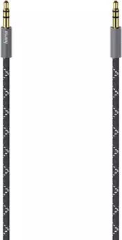 Кабель аудио Hama H-205129 Jack 3.5 (f)/Jack 3.5 (f) 0.75м. Позолоченные контакты черный/серый (уп.:1шт) (00205129)
