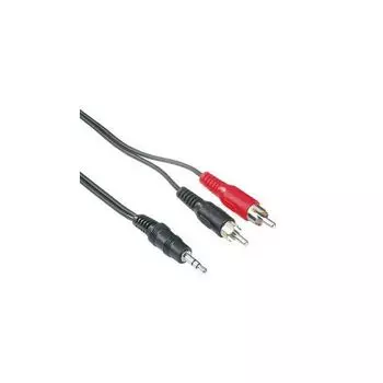 Кабель аудио Hama H-48913 2хRCA (m)-Jack 3.5 (m) 2м черный (00048913)