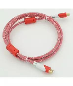 Кабель аудио-видео HDMI (m)/HDMI (m) 1.8м. феррит.кольца Позолоченные контакты красный