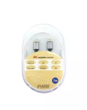Кабель аудио-видео LAZSO WH-111-B HDMI (m)/HDMI (m) 1м. Позолоченные контакты черный (WH-111(1M)-B)