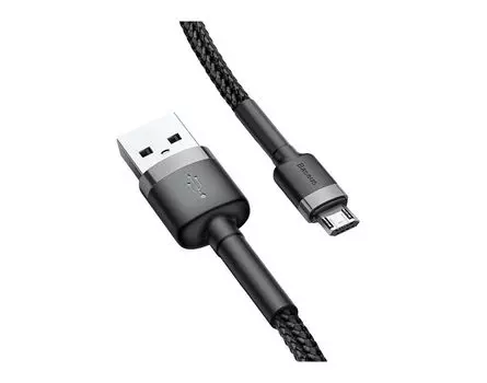 Кабель Baseus Cafule Cable USB - MicroUSB 1.5A 2m Grey-Black CAMKLF-CG1