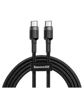 Кабель Baseus Cafule USB Type-C PD2.0 60W 1m Gray-Black CATKLF-GG1