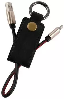 Кабель-брелок MB Mobility USB – Lightning, 25 см, черный УТ000023430