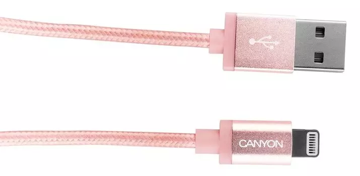 Кабель CANYON CNS-MFIC3RG 8-pin Lightning MFI 1м gold/pink