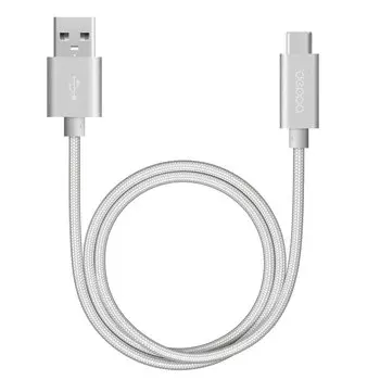 Кабель Deppa Alum USB A - USB Type-C алюминий/нейлон USB 3.0 3А 1.2м серебро 72249