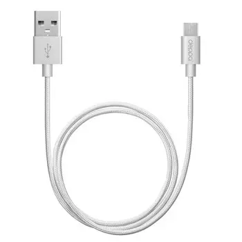 Кабель Deppa microUSB 1.2m alum silver