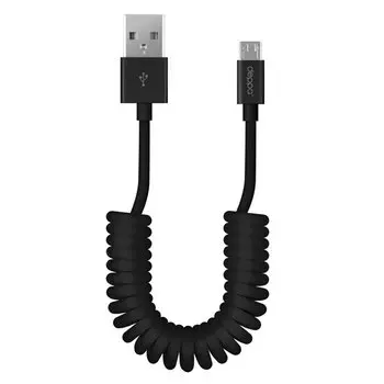 Кабель Deppa microUSB 1.5m curly black