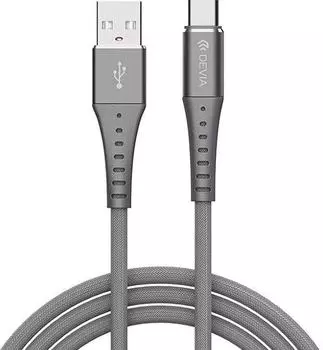 Кабель Devia Braid Series Cable Type-C 1m - Silver