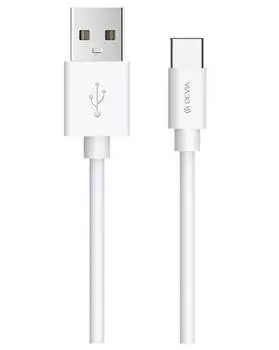 Кабель Devia Kintone Cable For Type-C V2 (5V 2.1A. 1M) - White