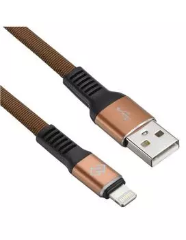Кабель Digma LIGHT-1.2M-FLAT-BR USB (m)-Lightning (m) 1.2м коричневый плоский