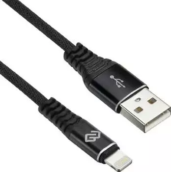 Кабель Digma LIGHT-2M-BRAIDED-BLK USB (m)-Lightning (m) 2м черный