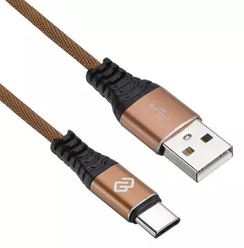Кабель Digma USB A (m) USB Type-C (m) 1.2м коричневый