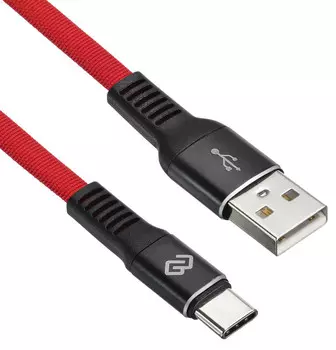 Кабель Digma USB A (m) USB Type-C (m) 1.2м красный плоский