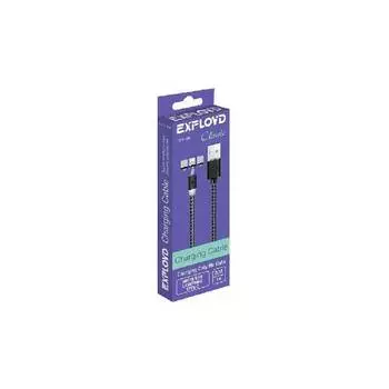 Кабель Exployd Classic Magnetic USB - MicroUSB / Lightning / Type-C 1m Black EX-K-788