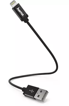 Кабель Hama 00178280 Lightning (m) USB 2.0 (m) 0.2м черный