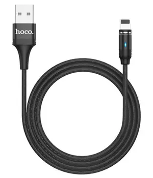 Кабель Hoco U76 Fresh Magnetic USB - Lightning Black (6931474716705)