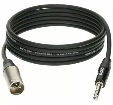 Кабель Klotz GRG1MP03.0 Greyhound микрофонный XLRm-6.35мм 3м
