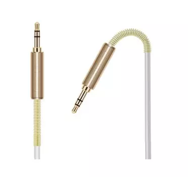 Кабель Krutoff AUX Sping Mini Jack 3.5mm 1m White (15044)