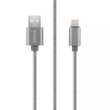 Кабель Kubic C01L Gray USB - Apple Lightning текстиль 1м серый