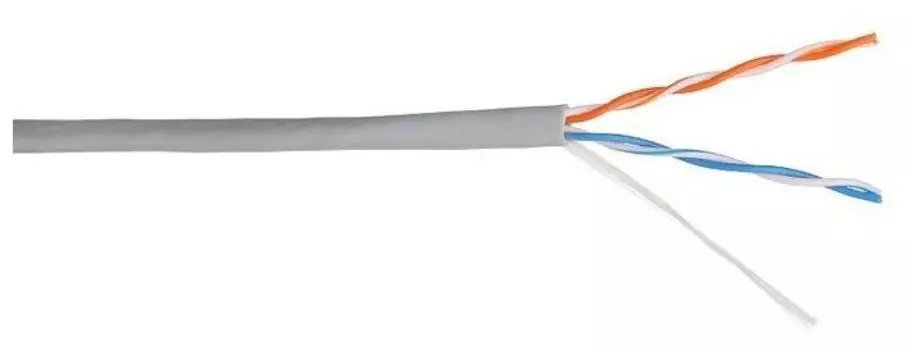 Кабель LANMASTER TWT UTP, 2 пары, Кат.5e, PVC, 305 метров, серый (TWT-5EUTP)