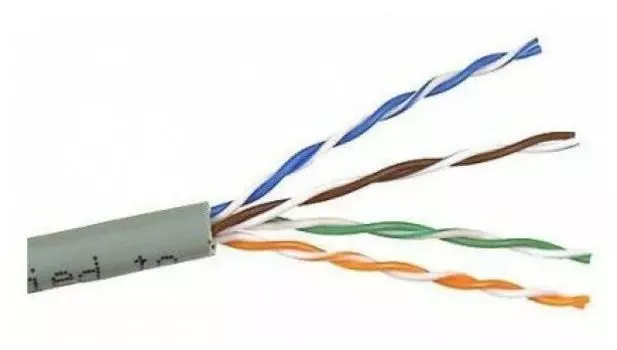 Кабель LANMASTER TWT UTP, 4 пары, Кат.5e, PVC, серый, 100 метров (TWT-5EUTP/100-GY)