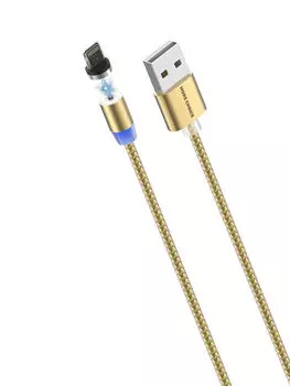 Кабель More choice K61Si 1м Gold Smart USB 2.4A для Apple 8-pin Magnetic золотой