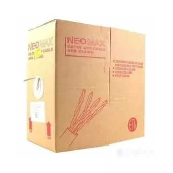 Кабель NEOMAX U/UTP cat.5e 4x2x0.46, 25 AWG, Медь, внутренний, PVC, 305м, серый (NM711001)