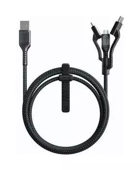 Кабель Nomad Universal Cable Kevlar Lightning/USB-C/Micro-USB 1.5 м чёрный NM01012B00