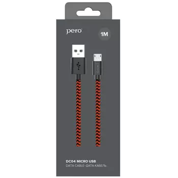 Кабель PERO DC-04 micro-USB 2А 1м Red-black