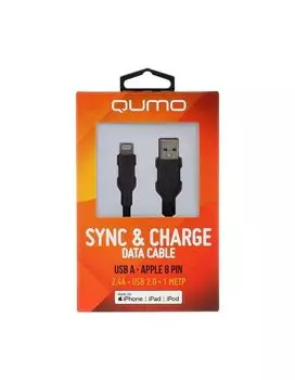 Кабель Qumo MFI С48 USB-A - Lightning 1m Black 32987