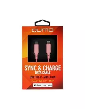 Кабель Qumo MFI С94 Type-C - Lightning 1m Pink 32996