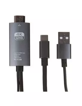 Кабель Red Line HDMI - Type-C+USB(питание), HDCP, 60гц 4к, 2 метра, черный
